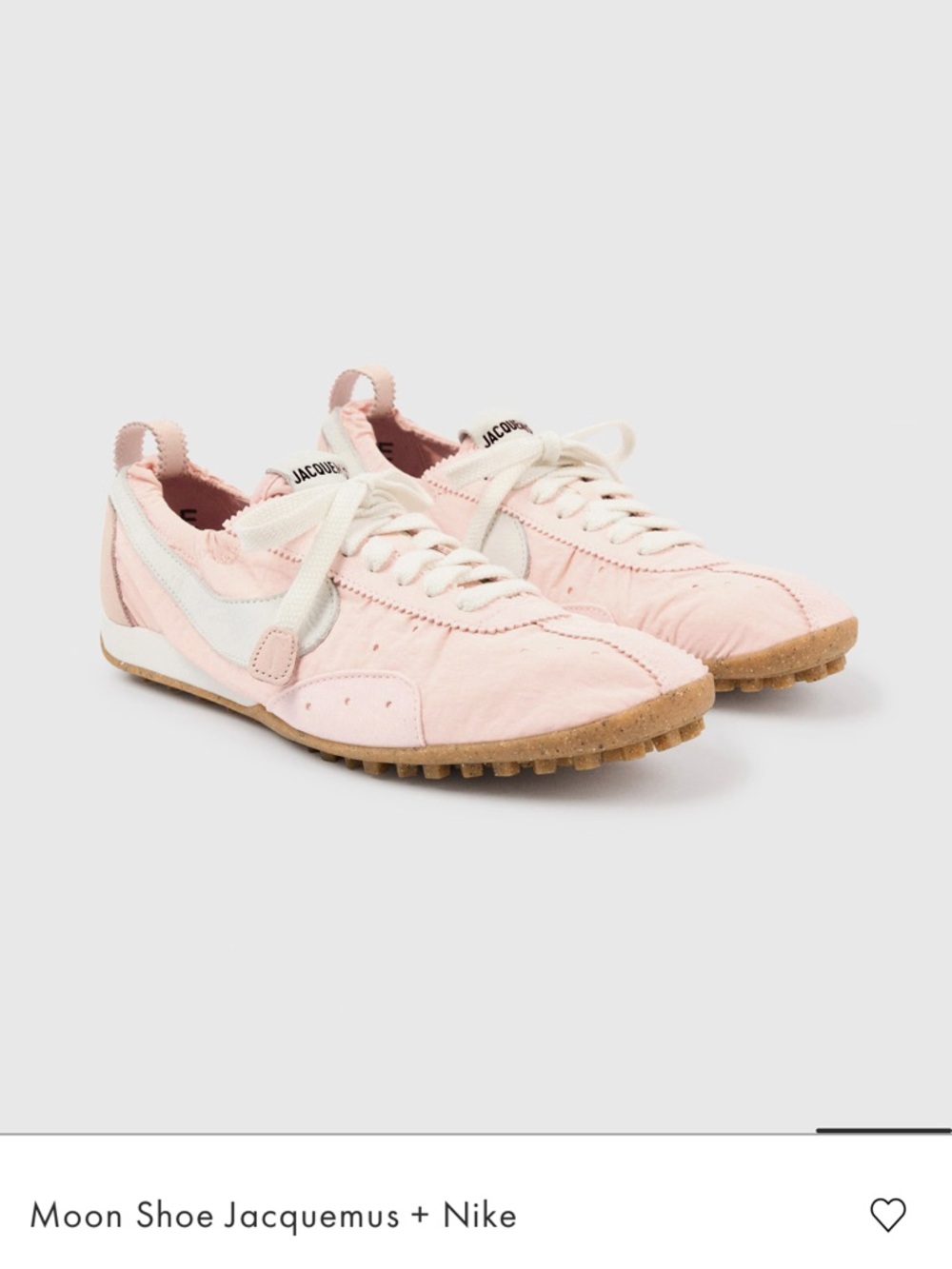Jacquemus Moon Sneaker in Pale Pink and White